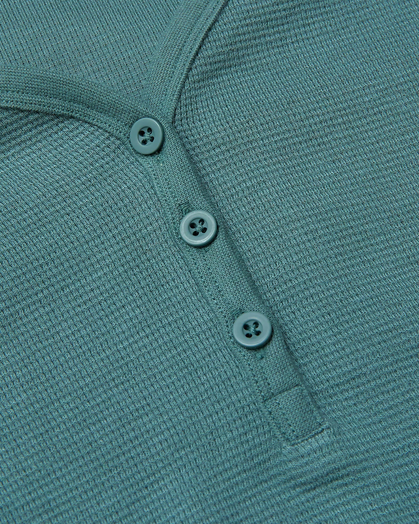 Womens Stormcloud Waffle Long Sleeve Boxy Henley