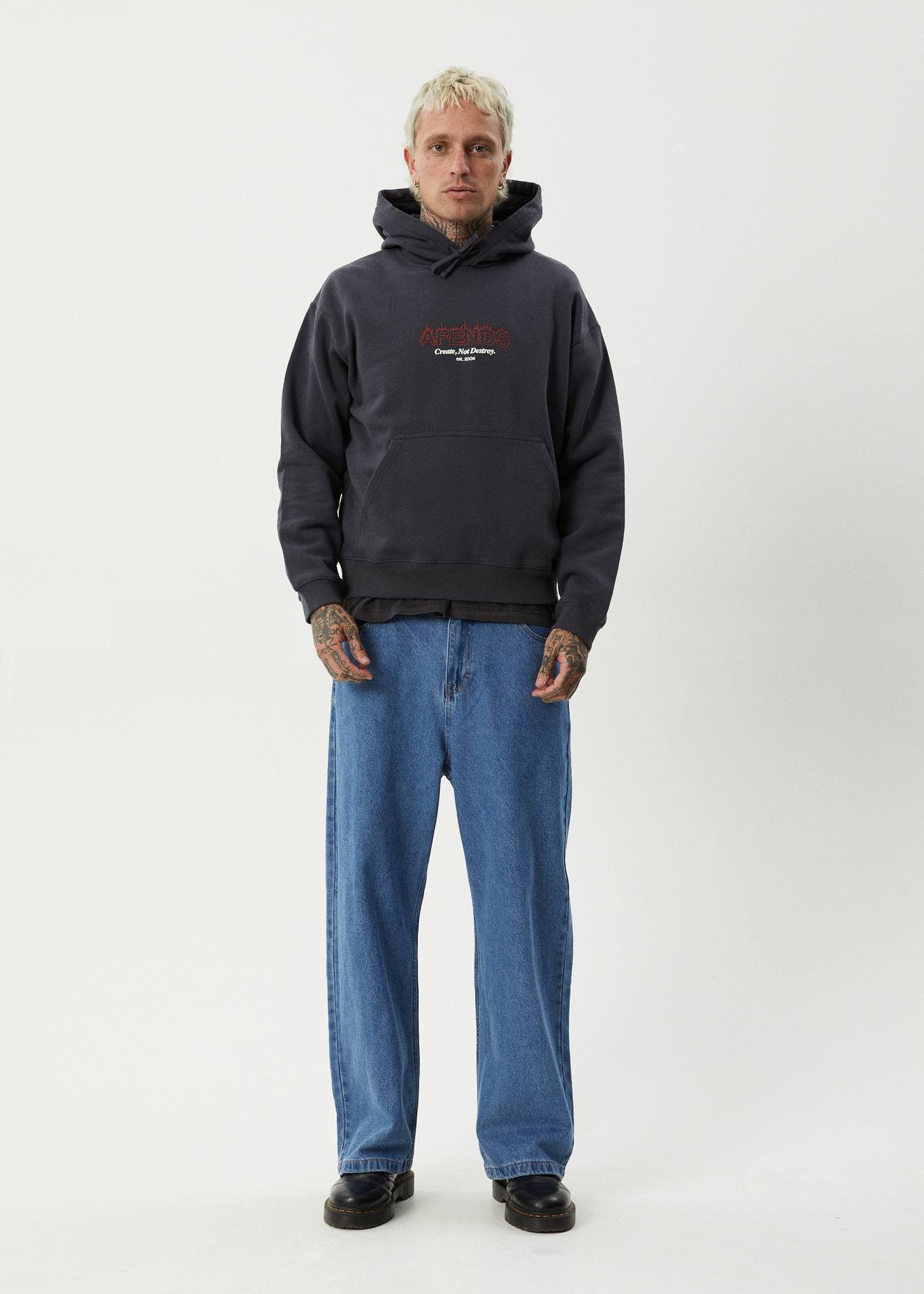 AFENDS Mens Ember - Hoodie - Charcoal