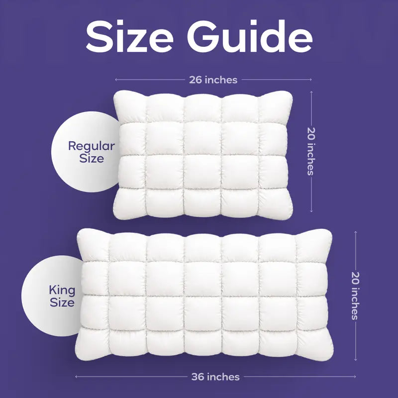 Cloud-Soft Cooling Pillow | Fluffy Puff-Grid Bed Pillow