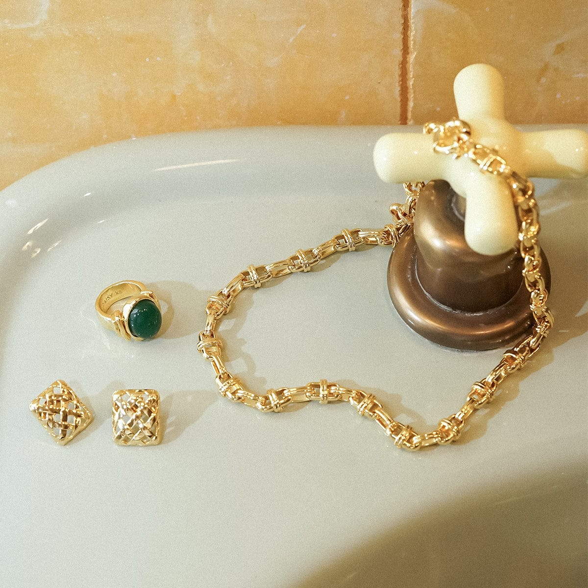 Polly Lock Chain Necklace 18ct Gold Plate