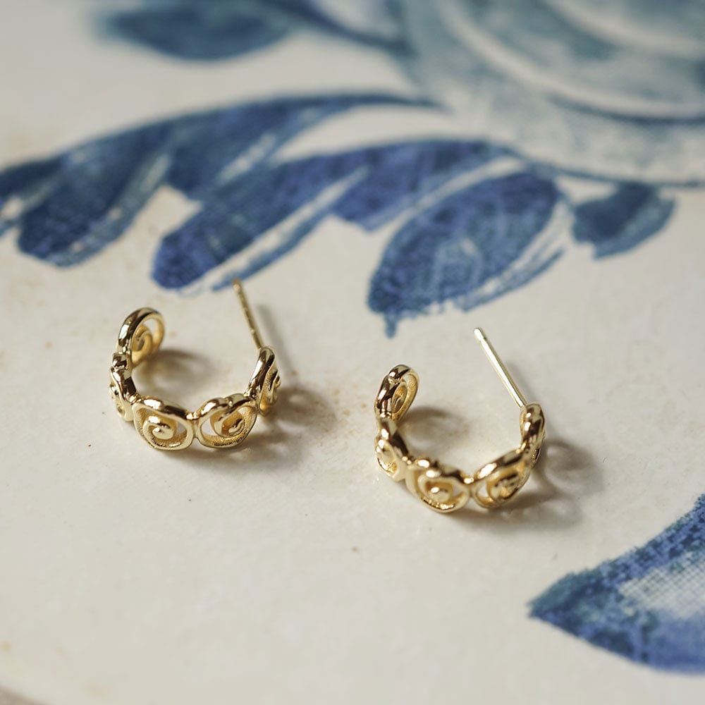 Spiral Mini Hoop Earrings 18ct Gold Plate