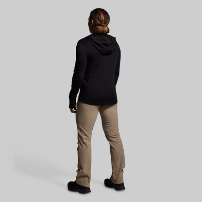 Women's Ridgeline Merino Half Zip Hoodie 165 (Black)