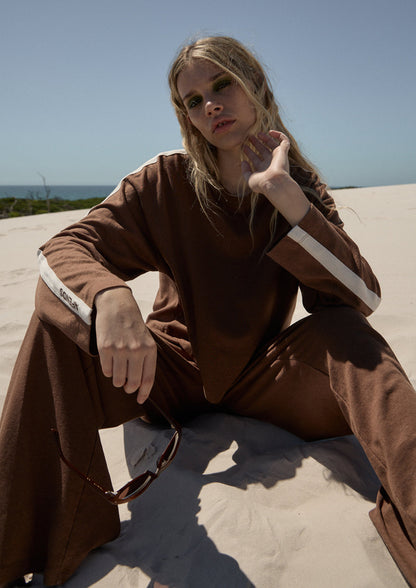 AFENDS Womens Marla -  Long Sleeve Tee - Cinnamon