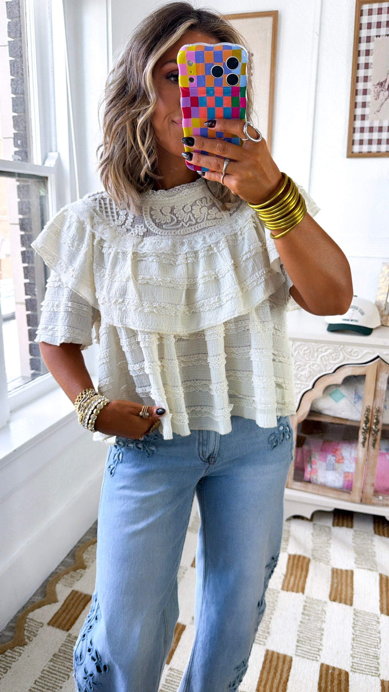 Trail Bloom Blouse, Cream