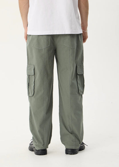AFENDS Mens Summit - Pleated Cargo Pant - Washed Sycamore