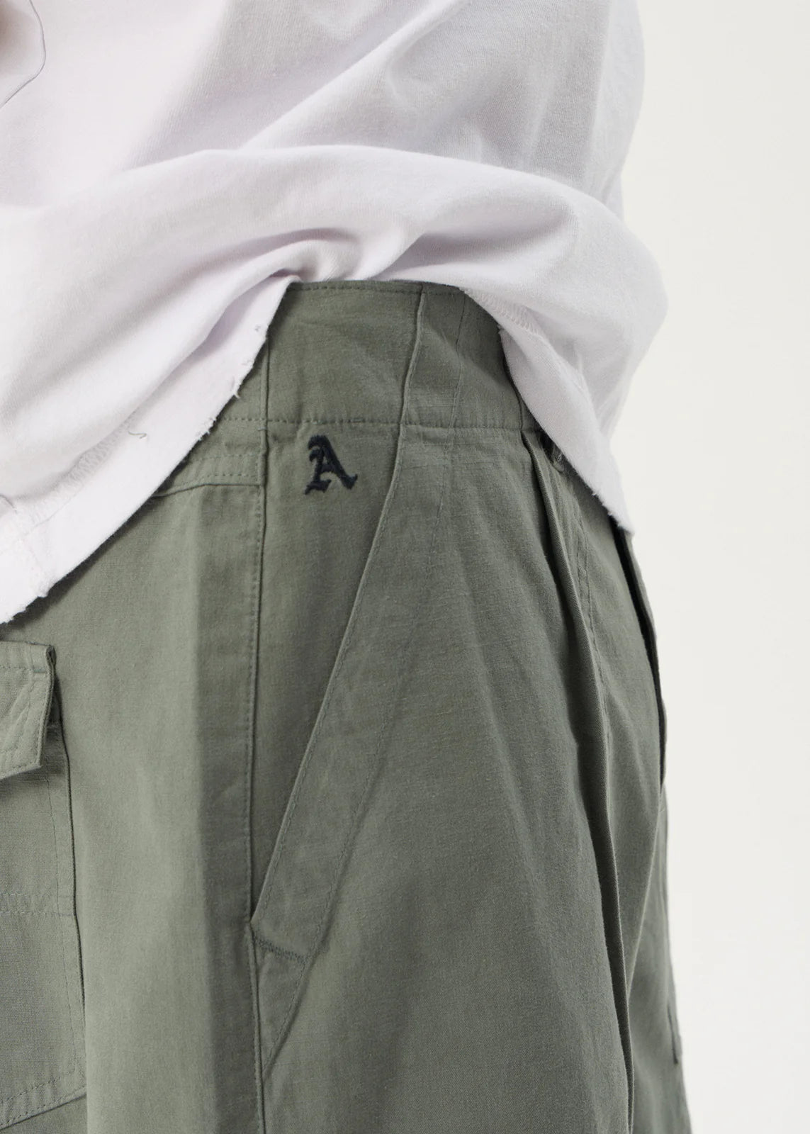 AFENDS Mens Summit - Pleated Cargo Pant - Washed Sycamore