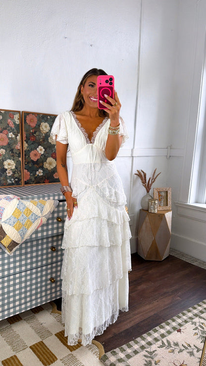 Soft Cloud Ruffle Dress, Ivory