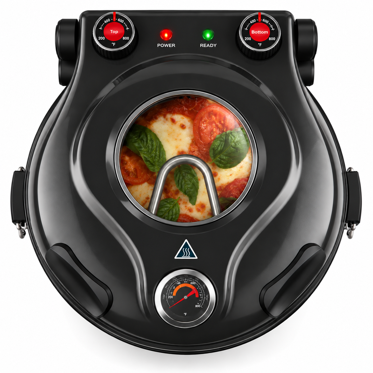 12 Inch Electric Pizza Oven with Ceramic Stone & Dual Heat Control