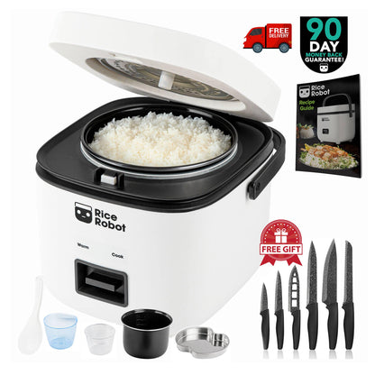 Mini Rice Cooker with Ceramic Nonstick Pot & Steamer