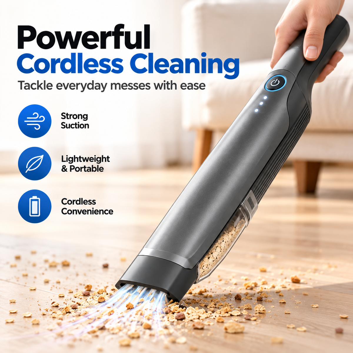 Cordless Handheld Vacuum Cleaner | Portable Vacuum for Home & Car