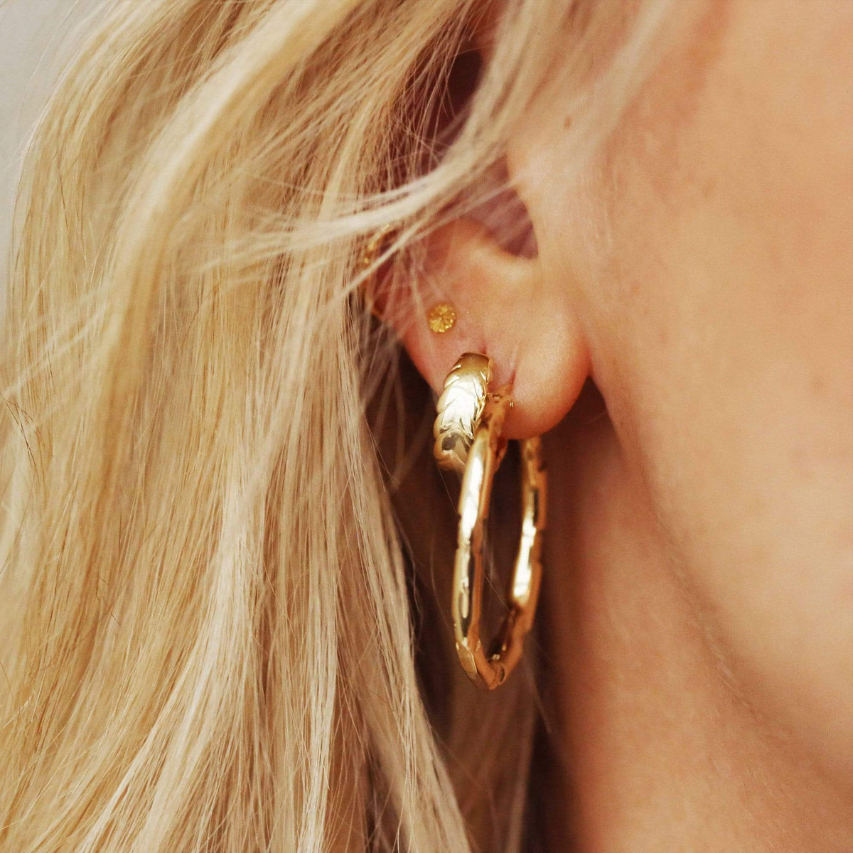 3 Piercing Goddess Earring Stack 18ct Gold Plate