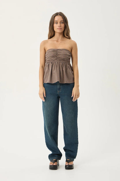 AFENDS Womens Juni - Strapless Top - Coffee