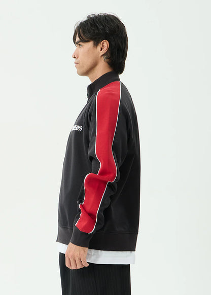 AFENDS Mens Holloway - Zip Through Track Jacket - Black