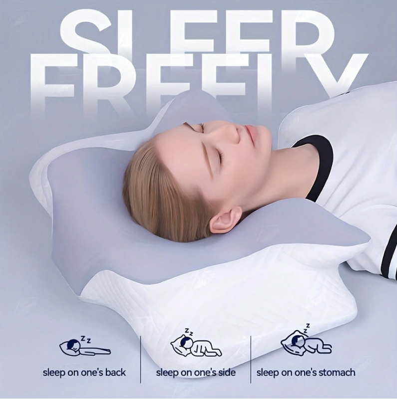 Butterfly Memory Foam Cervical Pillow – Ergonomic Neck Support for Sleep