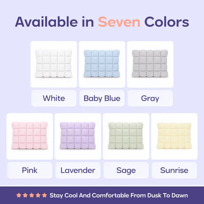 Cloud-Soft Cooling Pillow | Fluffy Puff-Grid Bed Pillow