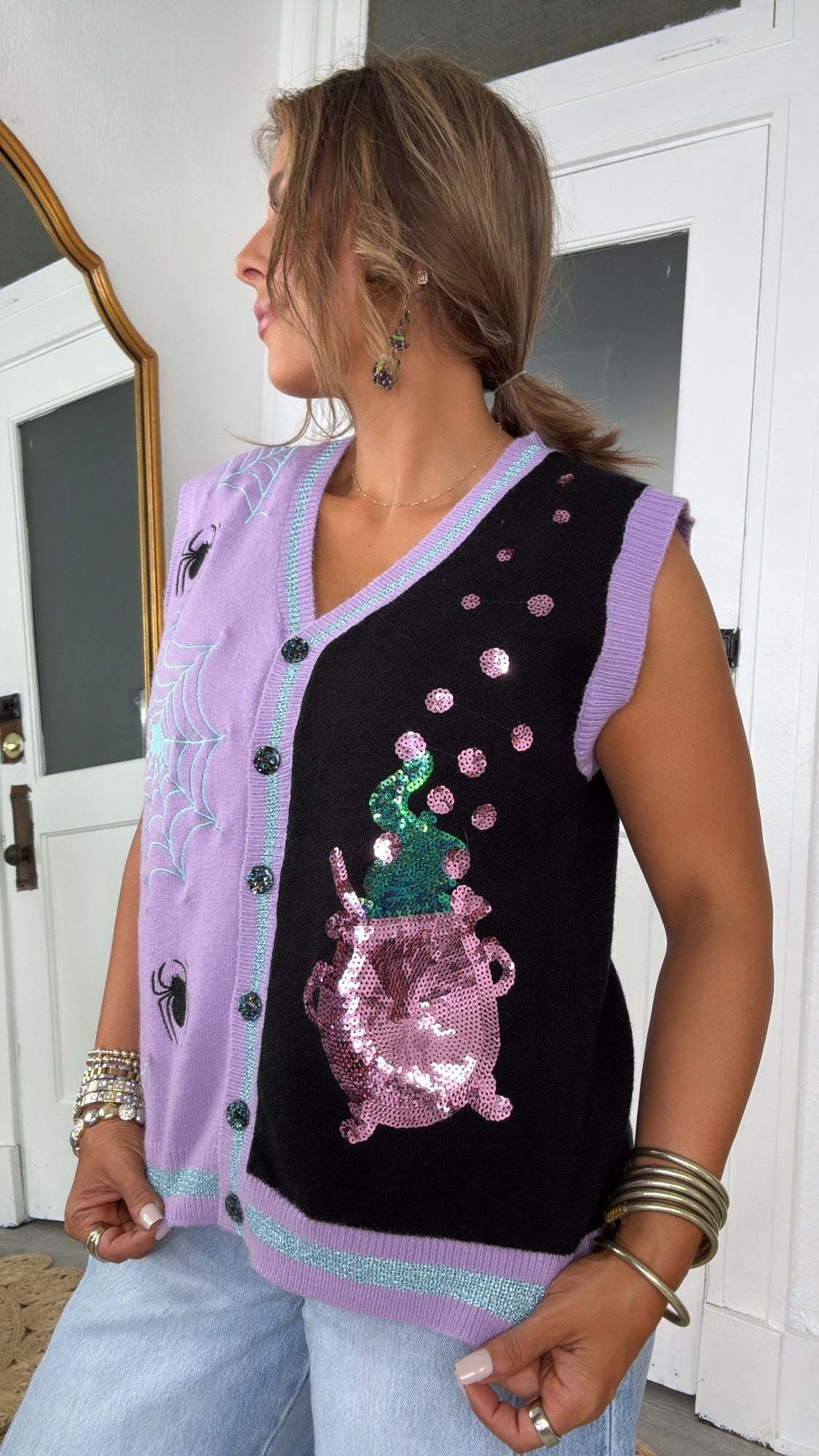 Sweet & Spooky Sweater Vest, Black