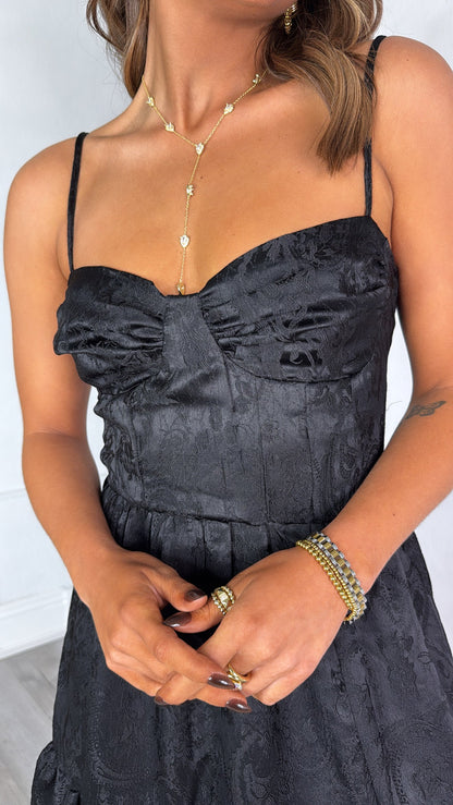 Throne Heart Lace Dress, Black