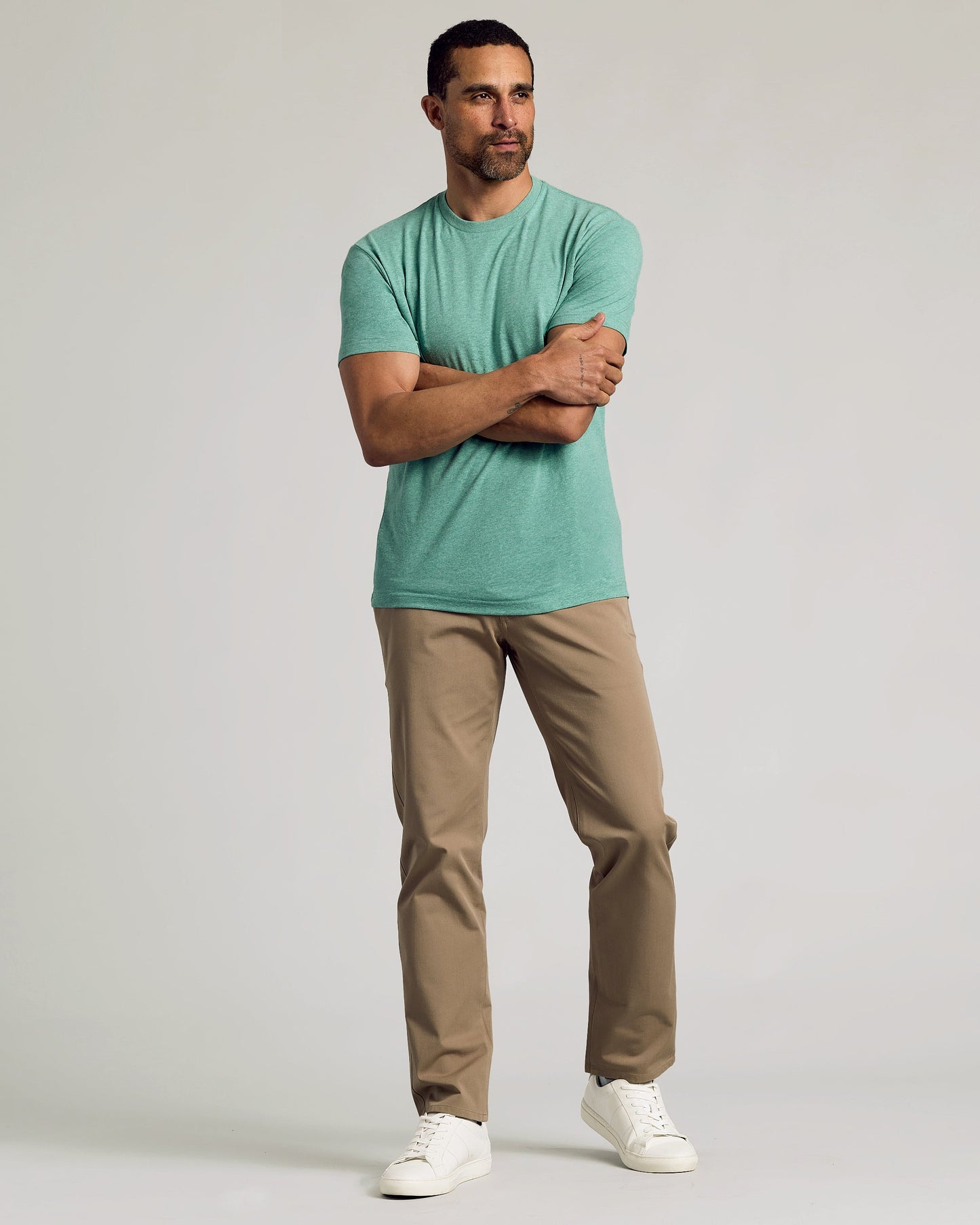 Light Heather Greenery Classic Crew Neck