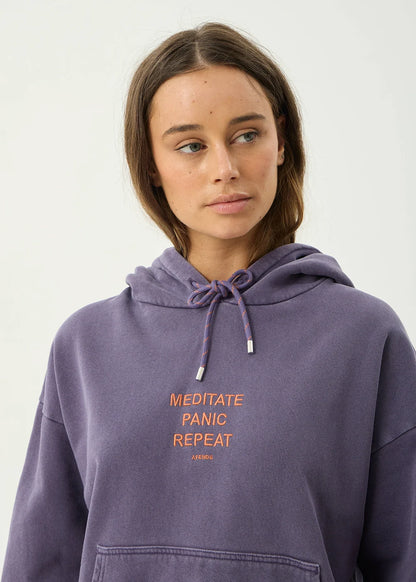 AFENDS Womens Loop State - Pull On Hood - Vintage Aubergine