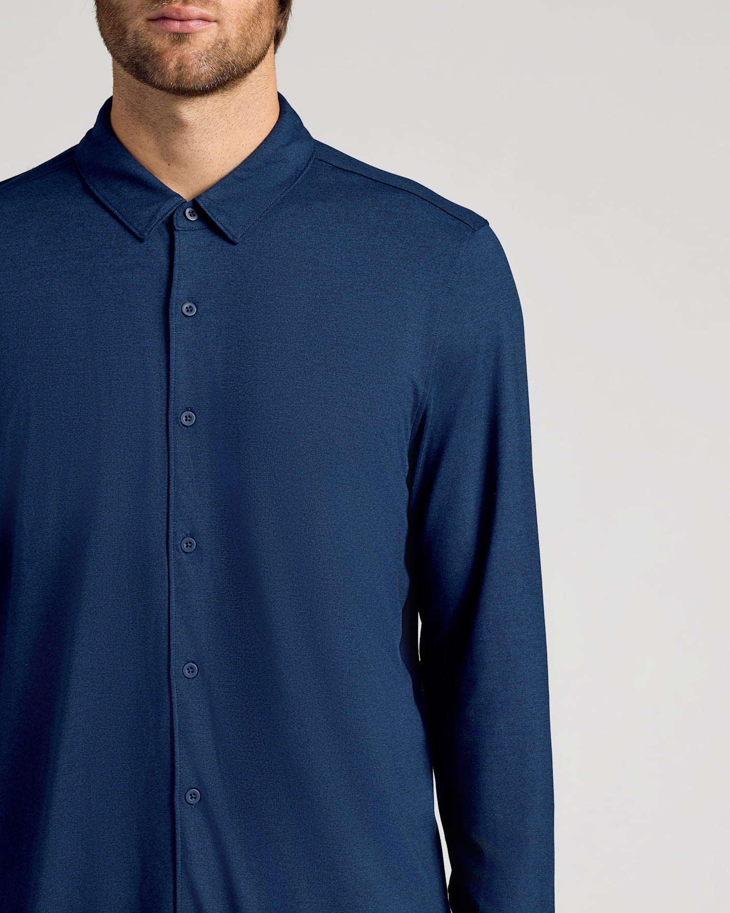 Dark Heather Navy Long Sleeve Do-It-All Comfort Shirt