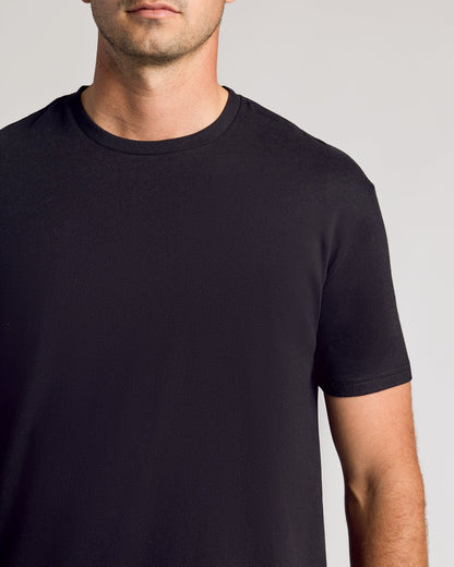 All Black Short Sleeve Tall Curved Hem Crew 6-Pack