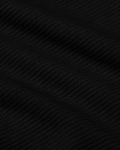 Womens Black Waffle Long Sleeve Henley & Waffle Leg Pant 2-Pack