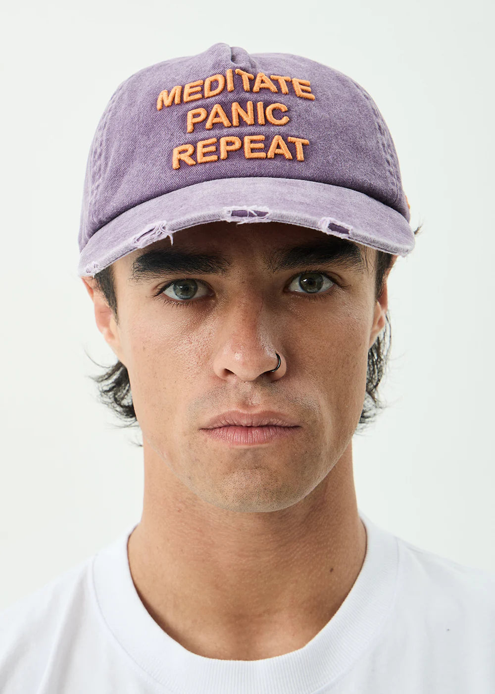 AFENDS Womens Loop State - 5 Panel Cap - Aubergine