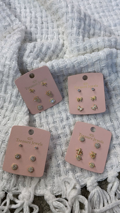 Treasure Jewels: Airplane Stud Earring Set Gold