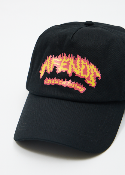 AFENDS Mens Flame On - Five Panel Cap - Black