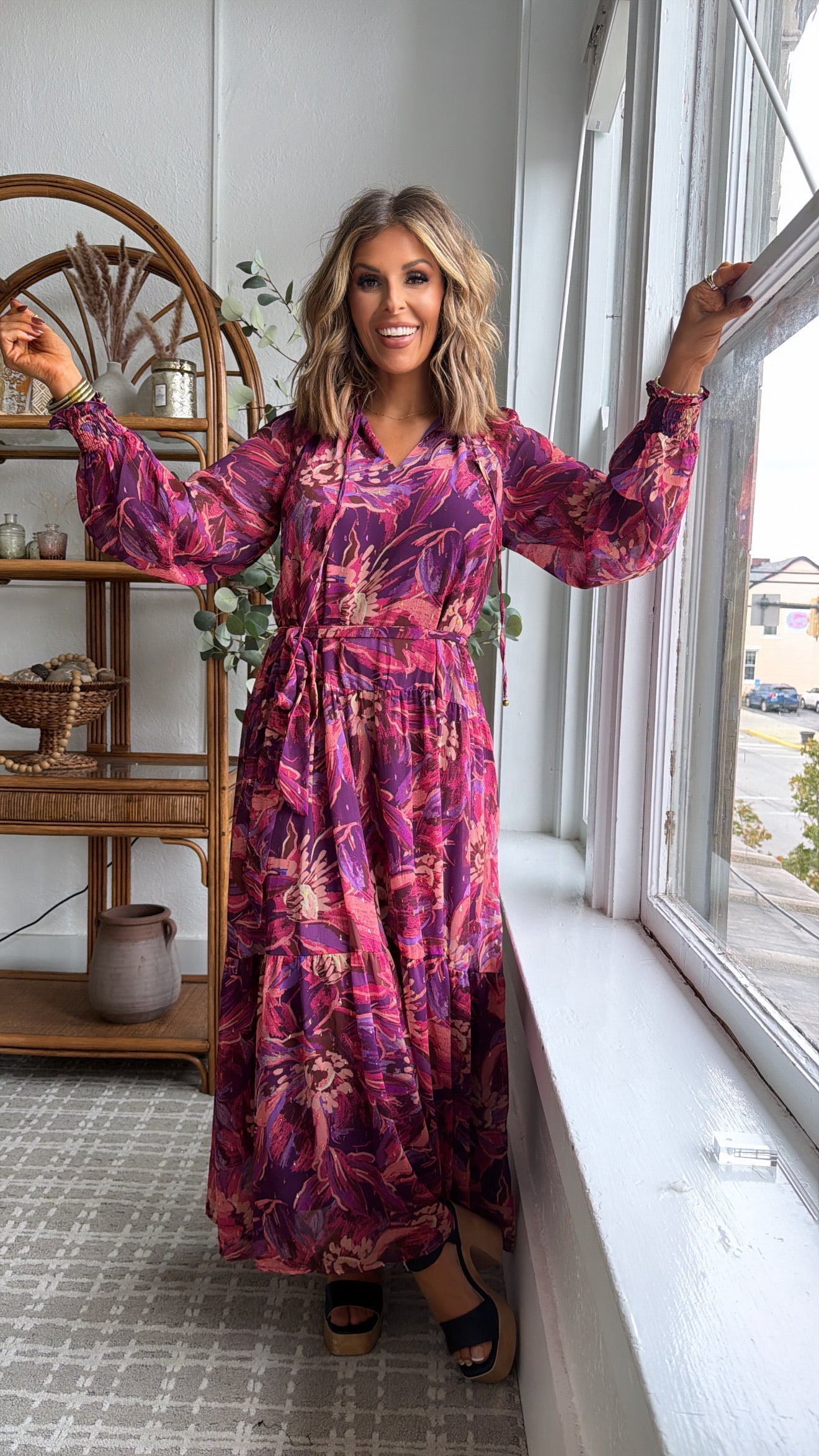 Violet Dusks Maxi Dress, Purple Multi