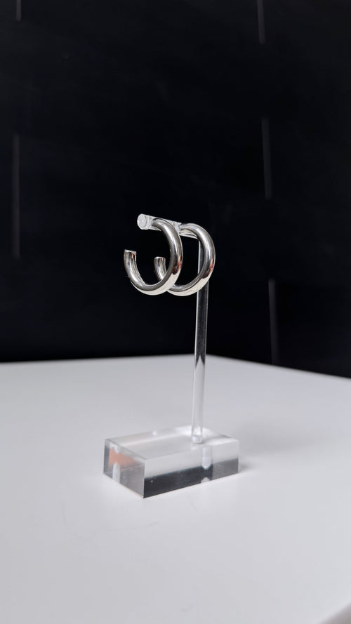 Taylor Thick Open Hoop , Silver