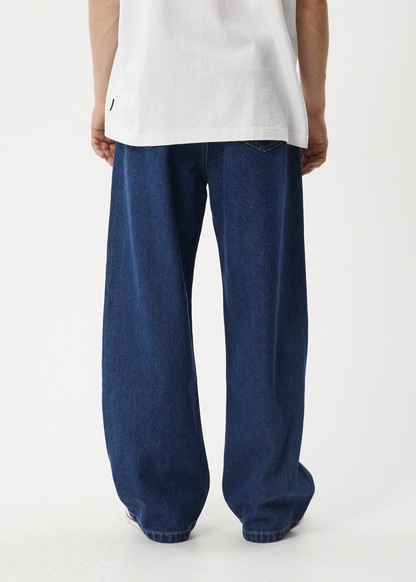 AFENDS Mens Pablo - Denim Baggy Jean - Authentic Blue