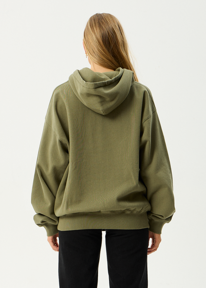 AFENDS Mens Genesis - Boxy Hoodie - Military