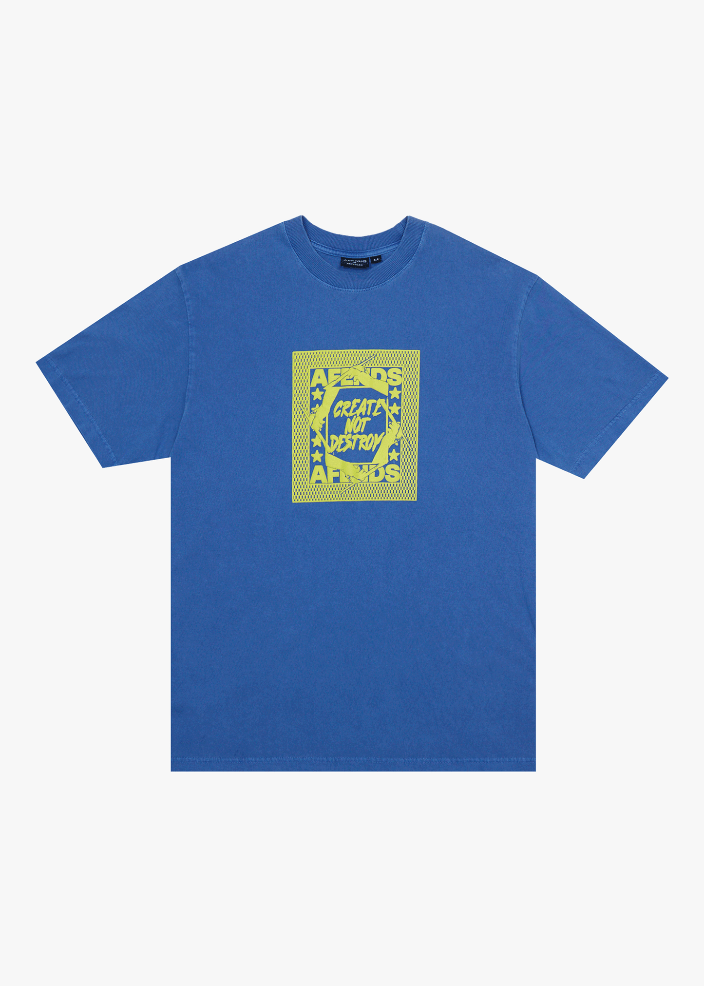 AFENDS Mens Painter - Retro Tee - Washed Marina