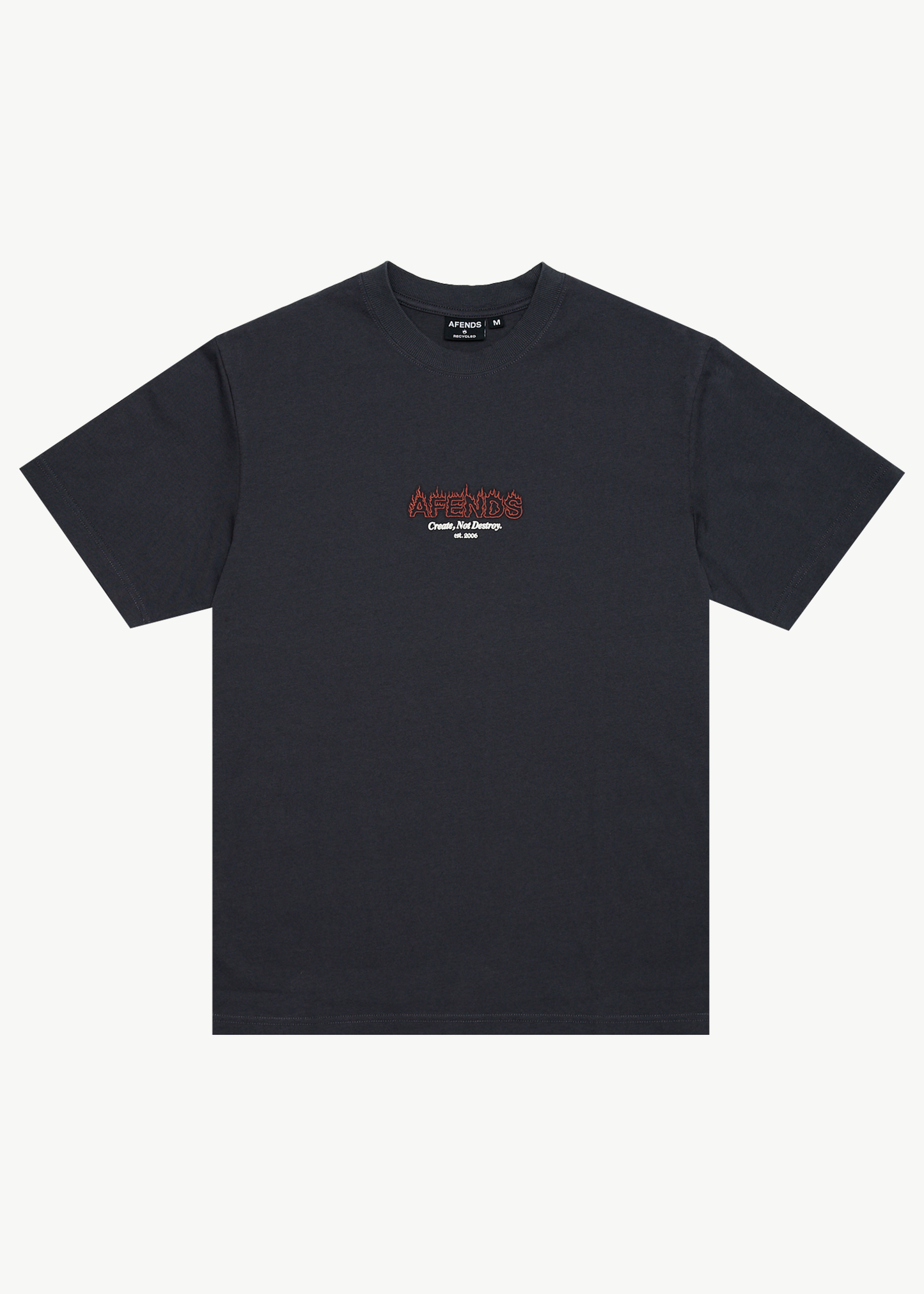 AFENDS Mens Ember - Retro Tee - Charcoal