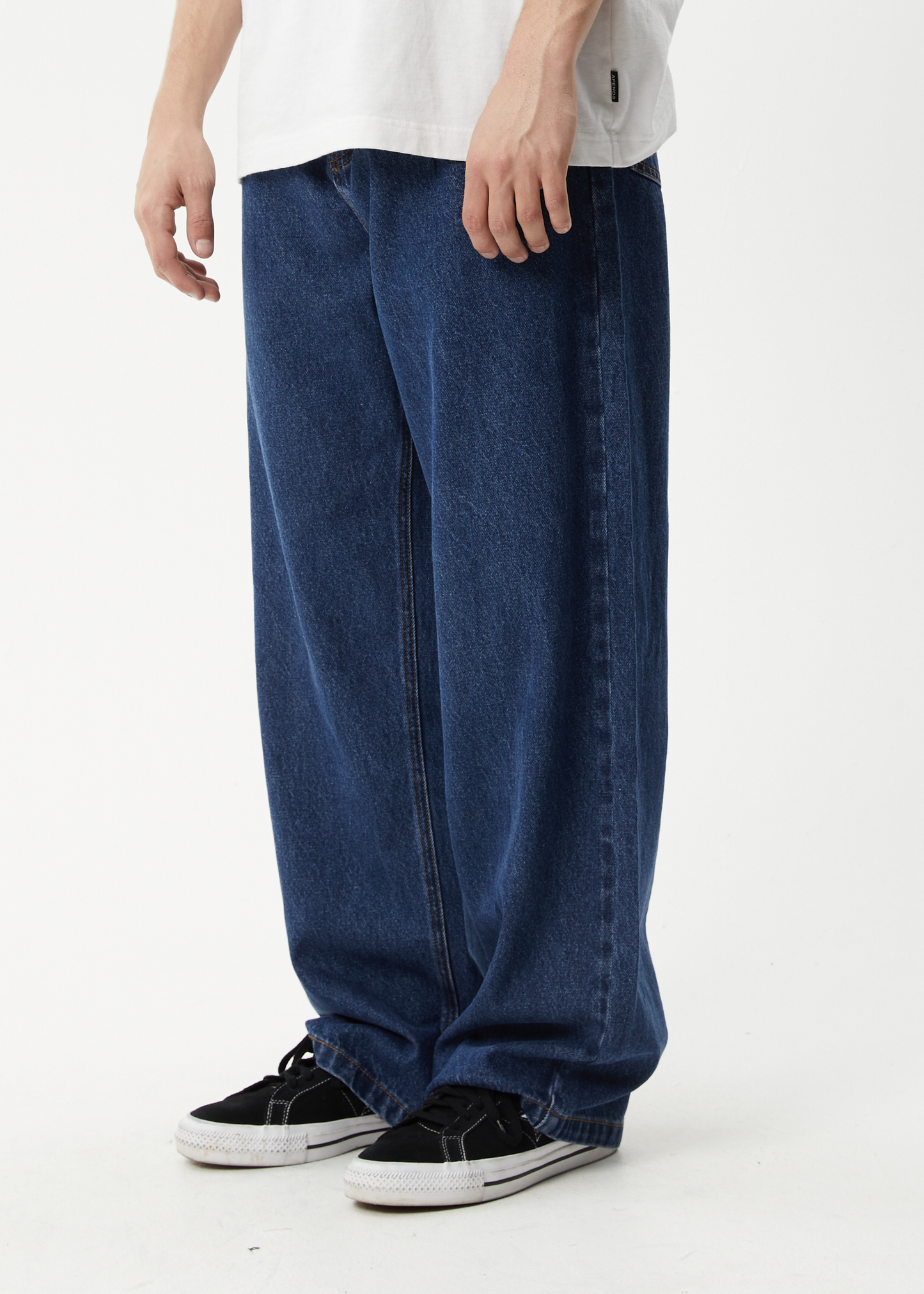 AFENDS Mens Fast Forward - Denim Ultra Baggy Jean - Authentic Blue