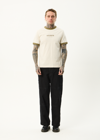 AFENDS Mens Mix Up - Ringer Tee - Moonbeam