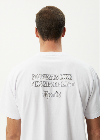 AFENDS Mens Never Last - Heavyweight Boxy Tee - White