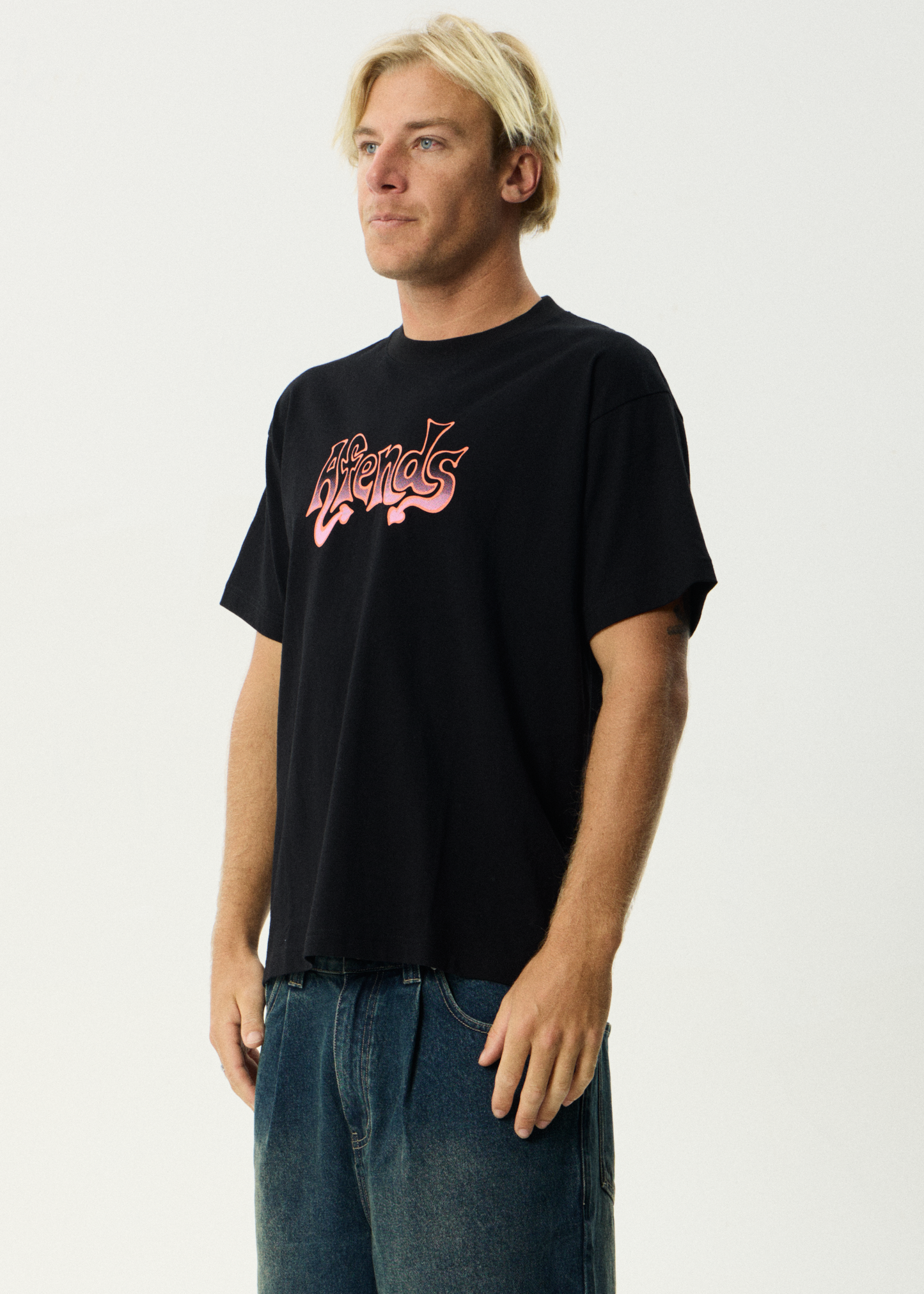 AFENDS Mens Splash - Boxy Tee - Black