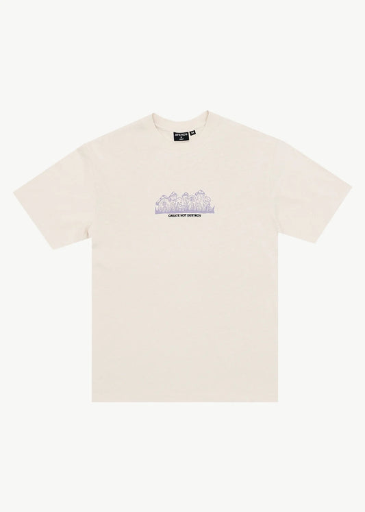 AFENDS Mens Allure - Retro Tee - Moonbeam