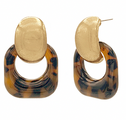 Tortoise Square Hoops