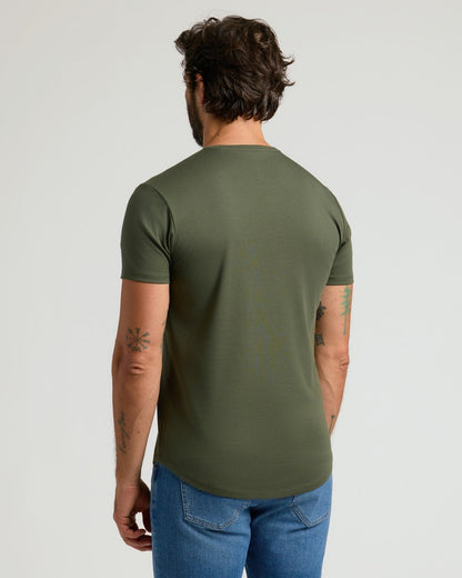 Grove Pima Cotton Blend Curved Hem Crew