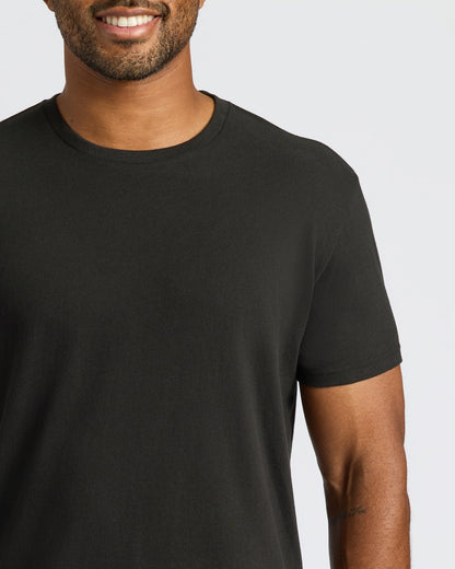Black Curved Hem Classic Crew Neck 3-Pack