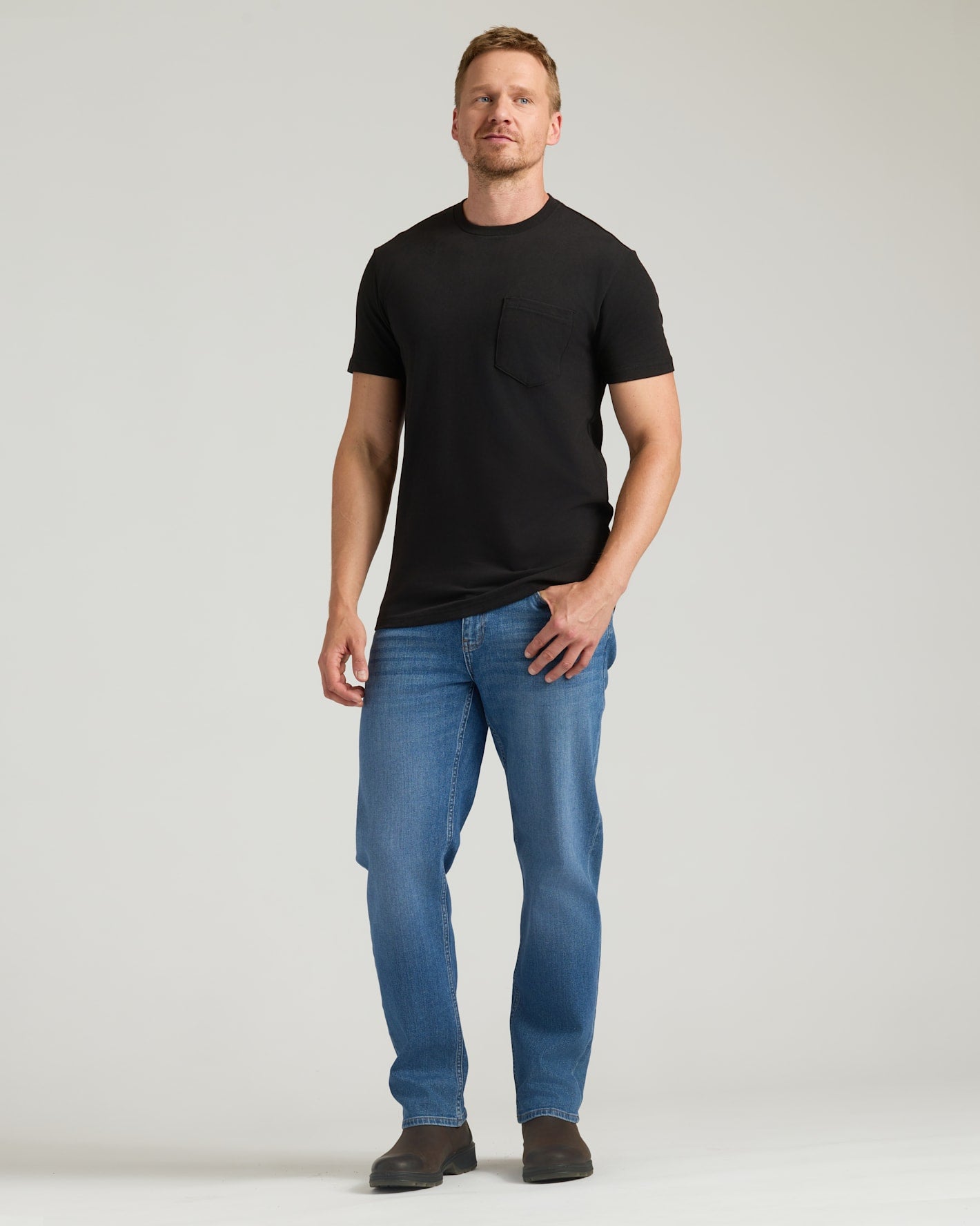 Black Tall Heavyweight Pocket Crew
