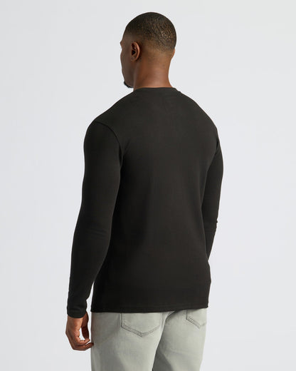 Black Tall Heavyweight Long Sleeve Pocket Crew