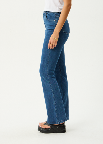 AFENDS Womens Cassidy - Bootcut Jean - Authentic Blue