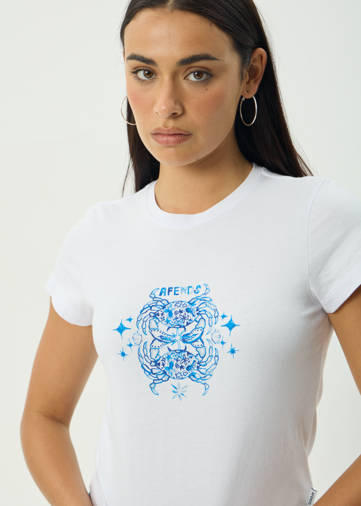 AFENDS Womens Tropic Of Cancer - Baby Tee - White