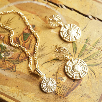 Apollo Earrings & Pendant Necklace Layering Set 18ct Gold Plate