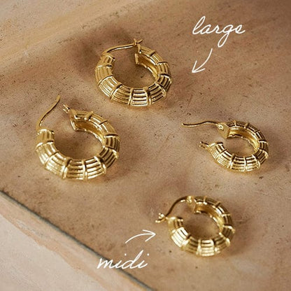 Apollo Hoop Earrings 18ct Gold Plate