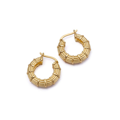 Apollo Midi Hoops 18ct Gold Plate